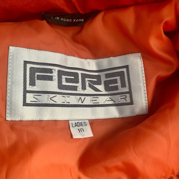 Vintage FERA Skiwear Ski Jacket Orange Black NWT Size 10 Thermoloft - Picture 9 of 13